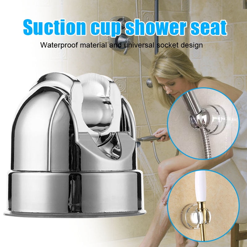 White TAILI Vacuum Suction Cup Shower Head Holder No Drilling Adjustable Wall Mount Handheld Shower Head Holder with Two Slot for Bathroom 