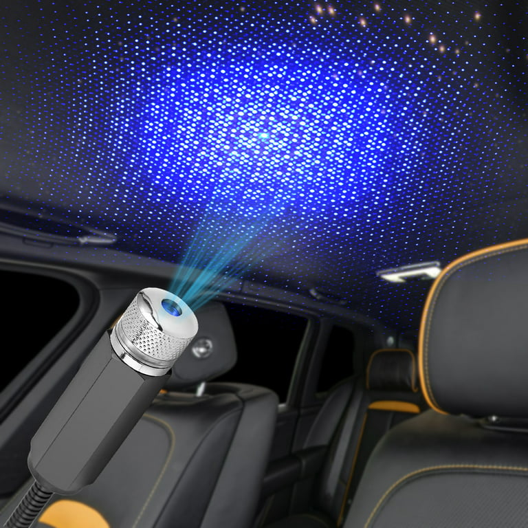 Aousin 5V USB Car Roof Star Night Light Auto LED Projector Lamp (2pcs Blue  Purple) 