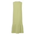 thumbnail image 4 of Tiqkatyck Slip Dress for Women, Women's Solid Color Suspender Temperament Commuting Trend Long Skirt Loose Waist Dress Dresses for Women 2023 Green, 4 of 5