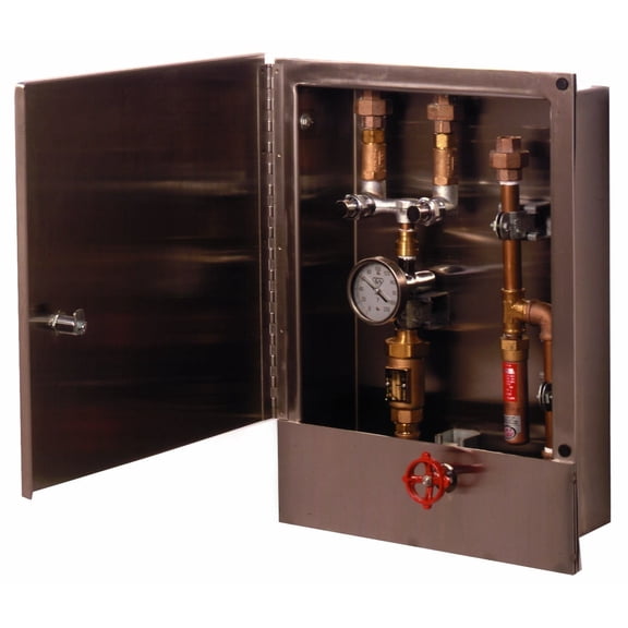 T&S Brass - Hose Reel Control Cabinet with Control Valve, Temp Gauge & Dual Check Valves (Non-Potable Applications)
