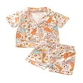 thumbnail image 1 of Ensembles de Pyjamas d'Été pour Tout-Petits Chemise à Manches Courtes à Boutons et Col Rabattu Shorts, 1 of 6