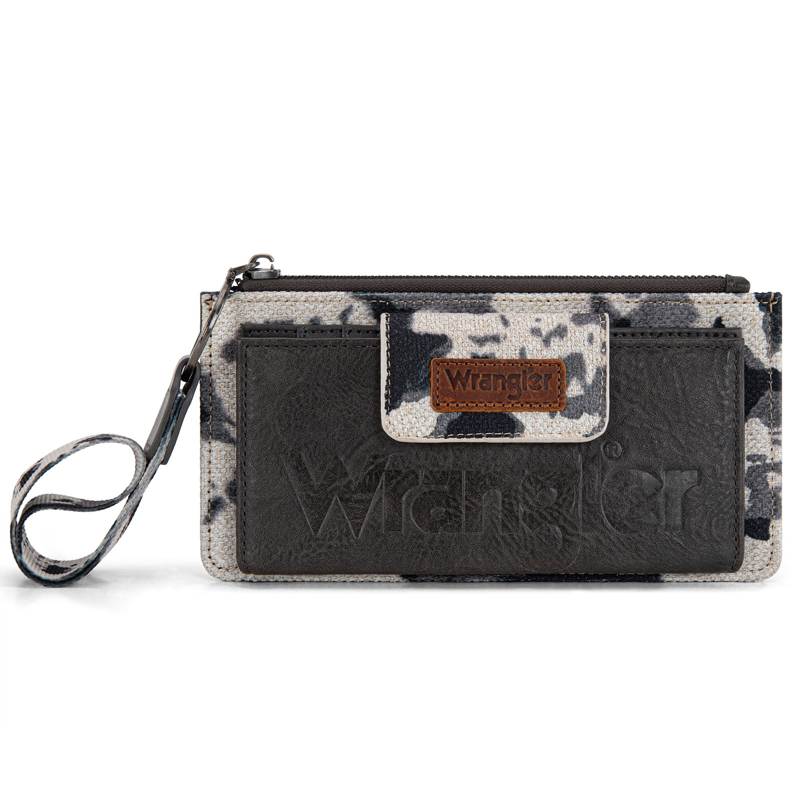 Wrangler Purses for Women Western Clutch Purse Rfid Wallet Womens, Cow-Black