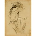 thumbnail image 2 of Parker, Jennifer Paxton 15x18 Black Ornate Wood Framed with Double Matting Museum Art Print Titled - Cowgirl on Horseback II, 2 of 4