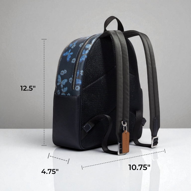 Silver/Midnight Navy Multi Court Backpack With Lovely Butterfly Print