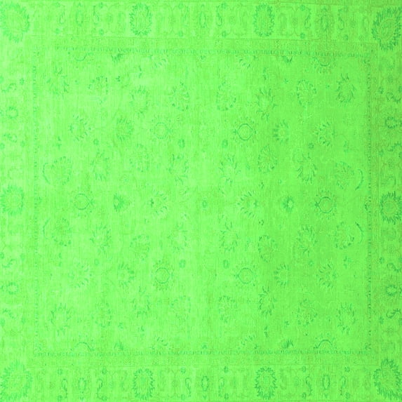 Ahgly Company Indoor Square Abstract Green Modern Area Rugs, 5' Square