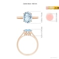 thumbnail image 3 of ANGARA Natural Oval Solitaire 2.2 ct Aquamarine Engagement Ring in 14K Rose Gold for Women (Size-10x8mm) | March Birthstone, Birthday, Anniversary, Jewelry Gift for Women | Natural Aquamarine Ring, 3 of 7