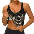 thumbnail image 3 of Fotbe Cyber Skeleton With Tattoos Pattern Womens' Sports Bra Longline Wirefree Padded with Medium Support Sports Moisture-Wicking Workou Vest,Tank Top-Large, 3 of 8