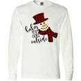 thumbnail image 3 of Inktastic Baby It's Cold Outside Cute Snowman in Plaid Print Long Sleeve T-Shirt, 3 of 5