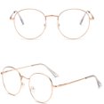 thumbnail image 4 of Women Men Portable Round Metal Glasses Ultra Light Frame Eye Protection Anti-Blue Light Eyeglasses GOLD, 4 of 8