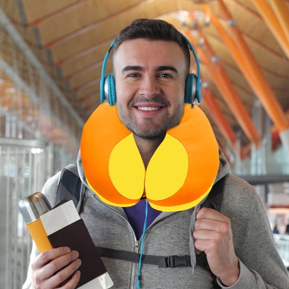 Mynkyll Children's Car U Shaped Pillow Travel Pillow Baby Seat Pillow Bubble Particle Headrest