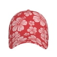 thumbnail image 2 of Uemuo Red Hibiscus Flower Pattern Baseball Cap Golf Dad Hat Adjustable Original Classic Low Profile Cotton Hat Unconstructed Plain Cap Men Women, 2 of 9