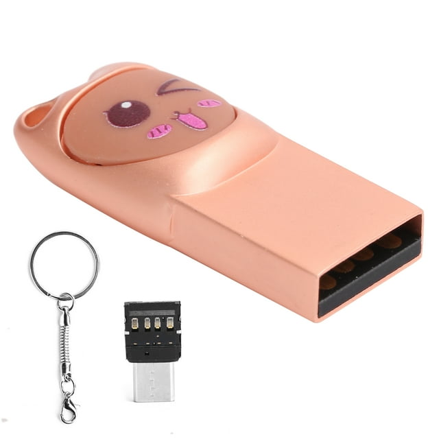 Unidad flash, transmisión estable Plug and Play USB2.0 U Disco Archivos de dibujos animados Copia de seguridad de videos con adaptador tipo C para computadora portátilComputerComponents Fyydes Descripción de la referencia