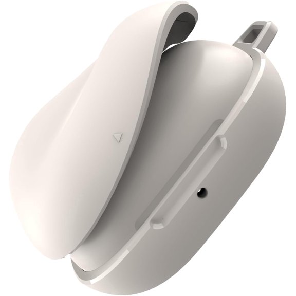 TUDIA Protective TPU Case Compatible with Powerbeats Pro 2 (2025), Case Only, Magnetic Lid Lock Earbuds Cover with Carabiner, Slim Protective Shell, Beige