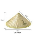 thumbnail image 2 of Camping & Hiking Sun Hat for Outdoor Activities - Handmade Weave Rice Straw Steeple Hat for Fishing Farming and Tourism, 2 of 3