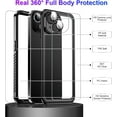 thumbnail image 4 of Compatible with iPhone 14 Case Waterproof, Built-in Screen & Camera Protector IP68 Underwater Full Body 14FT Military Dropproof Shockproof Phone Case 6.1"-Black/Clear, 4 of 14