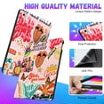 thumbnail image 6 of Gemfits Case for iPad 7/8/9 - Flexible Soft TPU Stand Back Cover with Pencil Holder, Auto Sleep/Wake, Collage_text, 6 of 6