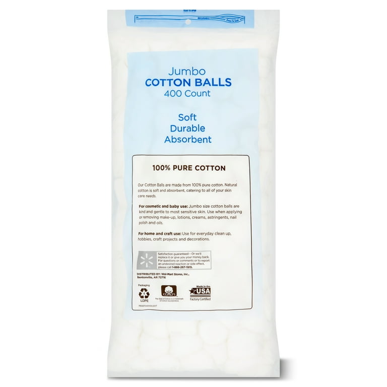 Cotton Balls for Facial Treatments, Nails and Make-Up Removal, Applying  Tonics & Cleansers, Multi-Purpose Soft Natural Cotton Balls (Large 100  Count)