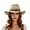 Beige, variant on Women's Boho Pom-Pom Straw Cowboy Hat, UPF 50+ Wide Brim Ethnic Sun Hat With Tassel Band for Vacation Outfits, Beach & Outdoor Travel Beige One Size