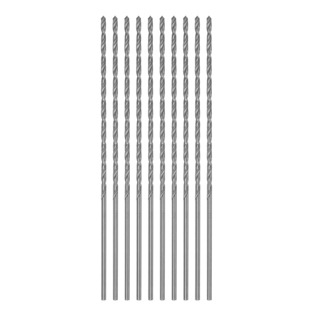 Uxcell 10pack Brocas Extra Largas, Broca HSS de 1.5mm con Acero de Alta Velocidad de 80mm de Longitud para Metal, Madera y Plástico