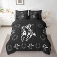 thumbnail image 2 of Homewish Teens Cowboy Horseshoe Bedding Comforter Set 7 Pieces,Western Theme Full Bedding Set Lightweight,Farmhouse Animal Horse Fitted Sheet Flat Sheet,Super Cozy Room Decor,Reversible, 2 of 8