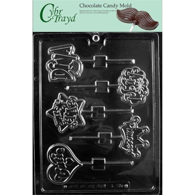 Cybrtrayd Rooster Lolly Animal Chocolate Candy Mold with 25 4.5-Inch Lollipop Sticks and Chocolatiers Guide