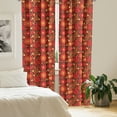 thumbnail image 2 of Ambesonne Floral Curtains, Vivid Botanical Gerbera Art, Pair of 28"x84", Dark Green Vermilion, 2 of 5
