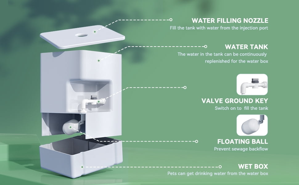 Tapeta Automatic 8L Gravity Water Bowl Dispenser for Dogs and Cats, Large Capacity Floating Ball Feeder
