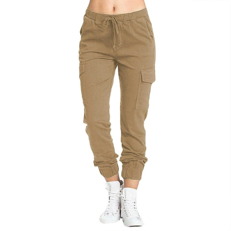 fvwitlyh Pants for Womens Casual Pants Petite Short Ladies Multi Pocket  Cargo Casual Pants Elastic Womens Pants for Work Business Casual Cargo Pants  Women 