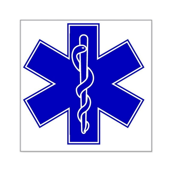 CafePress - Star Of Life Blue Square Sticker 3 X 3 - Square Sticker 3" x 3"