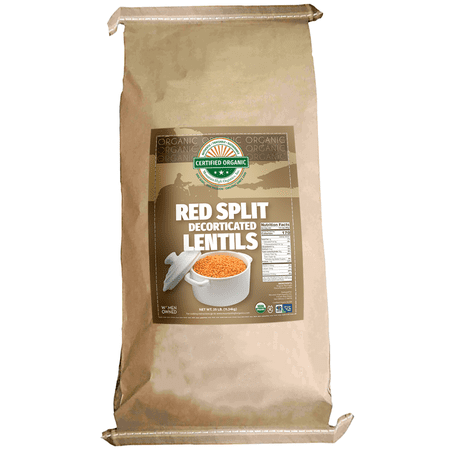 Lentil, Red Split 25LB BAG, USDA Certified Organic & GMO Free, Sustainable Farming Practices-Mountain High Organics