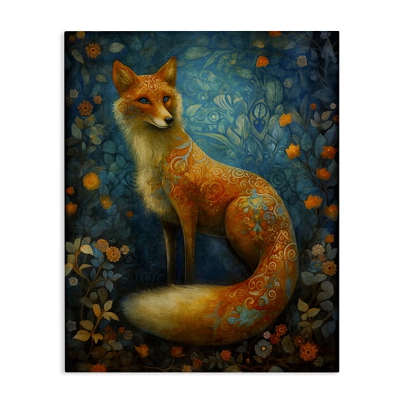 Stupell Industries Eclectic Patterned Forest Fox Canvas Art, 24 x 30, by LSR Design Studio