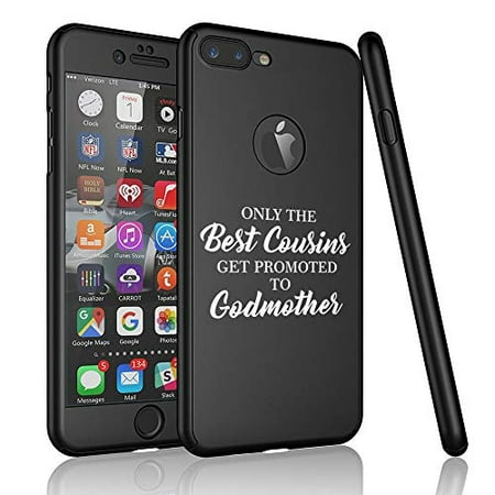 360° Full Body Thin Slim Hard Case Cover + Tempered Glass Screen Protector F0R Apple iPhone The Best Cousins Get Promoted to Godmother (Black, F0R Apple iPhone 6 /