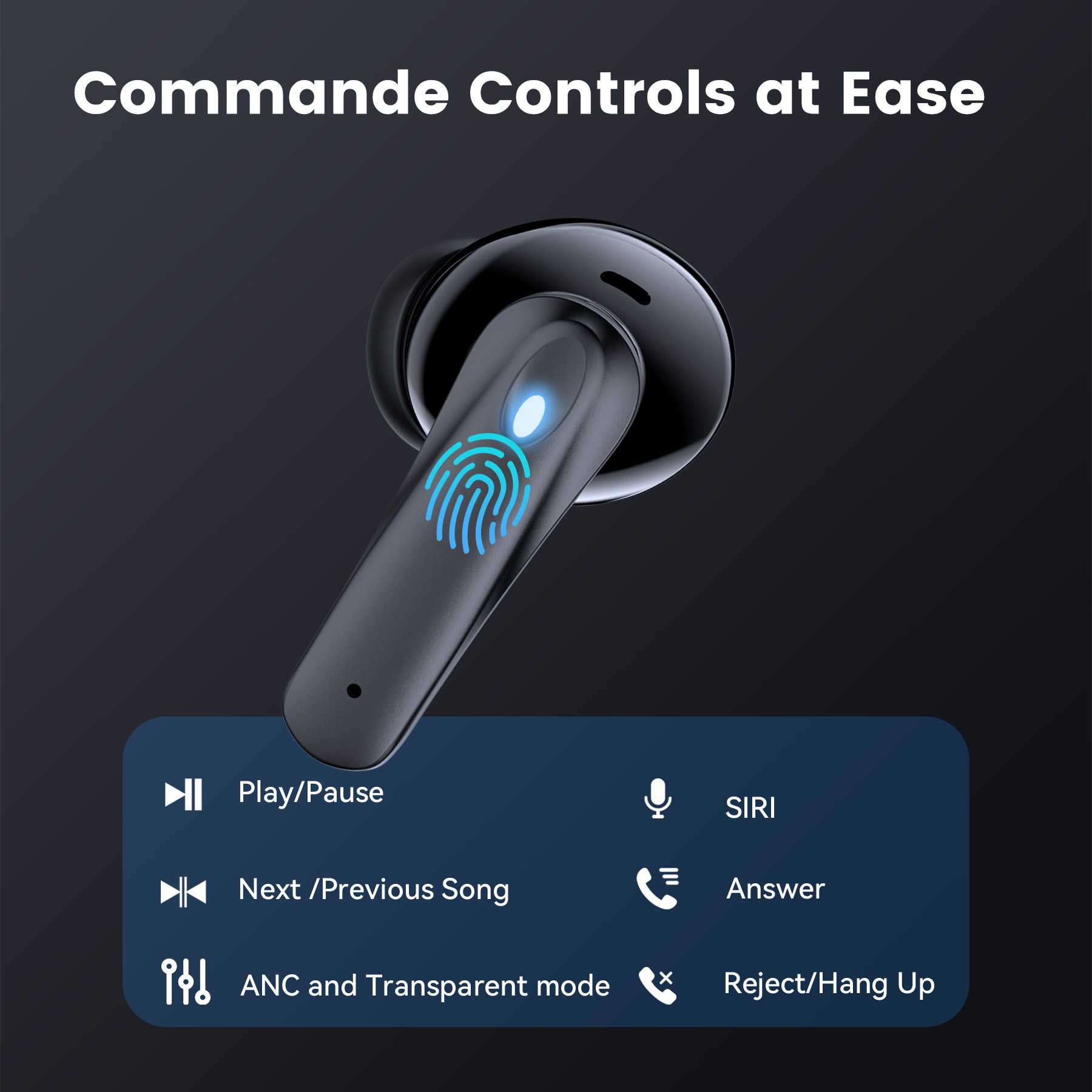 VEAT00L P91 Wireless Earbuds, Bluetooth 5.4, Black photo 6