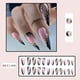 thumbnail image 2 of Uñas postizas de almendra con punta francesa brillante, color rosa y negro, con diseños de purpurina, 24 Uds., 2 of 5