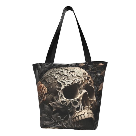 Easygdp Vintage Pattern Flower Skull Shoulder Bags for Women,Crossbody Bags Shoulder Purse Handbag for Women