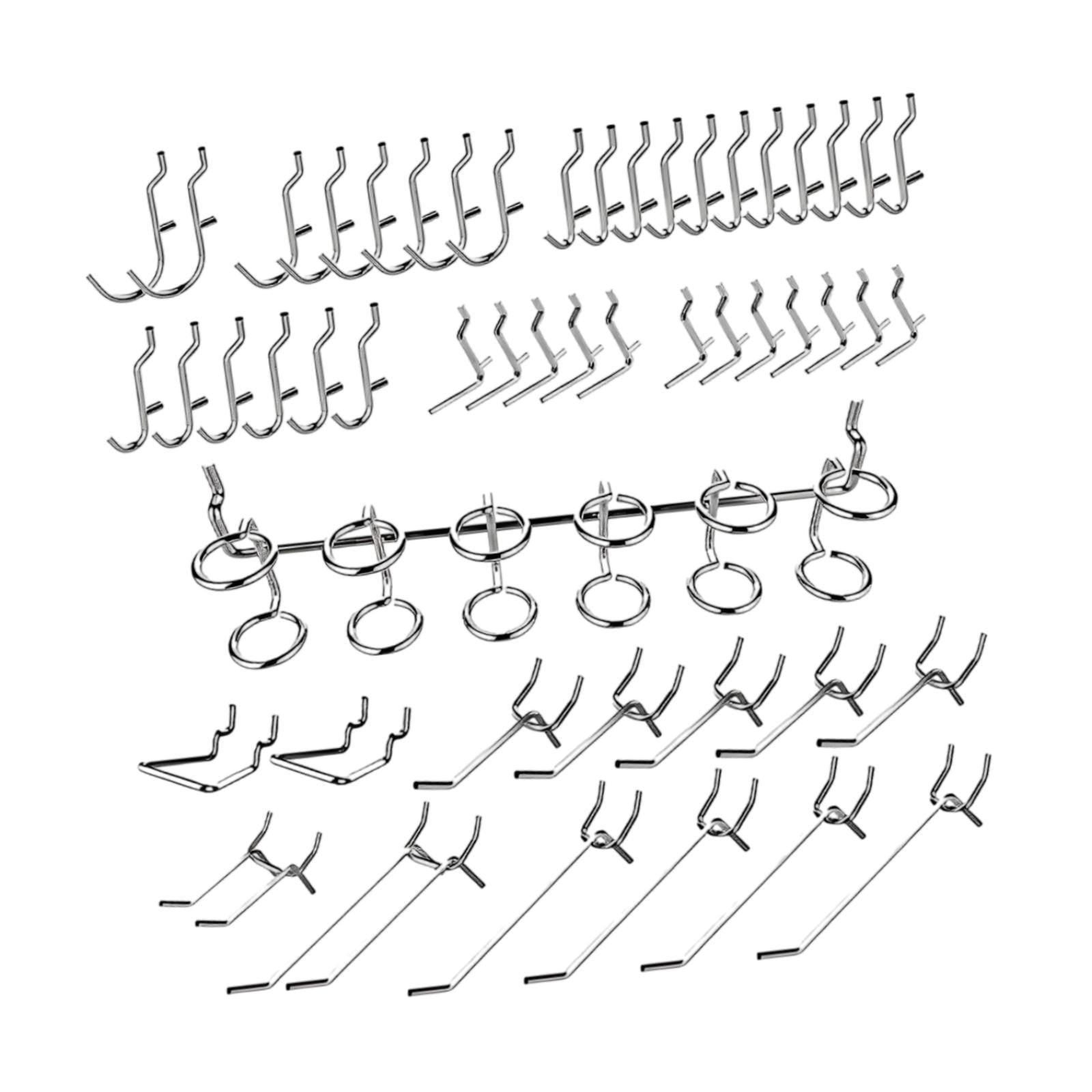 figatia 50 Pieces Pegboard Hooks Assortment Peg Board Organizer Accessories for Organizing Tools Heavy Duty Peg Hooks for Garden Home