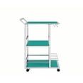 thumbnail image 2 of Well-designed Metal And Glass Serving Cart with Wine Storage, Green, 2 of 2
