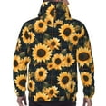 thumbnail image 7 of Lsque Scottish Blue Plaid Sunflower Pattern Casual Men's Hoodie,Hooded Sweatshirt with Kangaroo Pocket,Pullover Hoodie-Large, 7 of 7