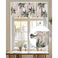 thumbnail image 7 of Green Tropical Coconut Tree Kitchen Valances for Windows Summer Beach Palm Tree Valance Curtains&nbsp; for Kitchen /Living Room/Bedroom/ Bathroom Decor, 54"x18 " ,Rod Pocket 1 Panel, Beige, 7 of 7