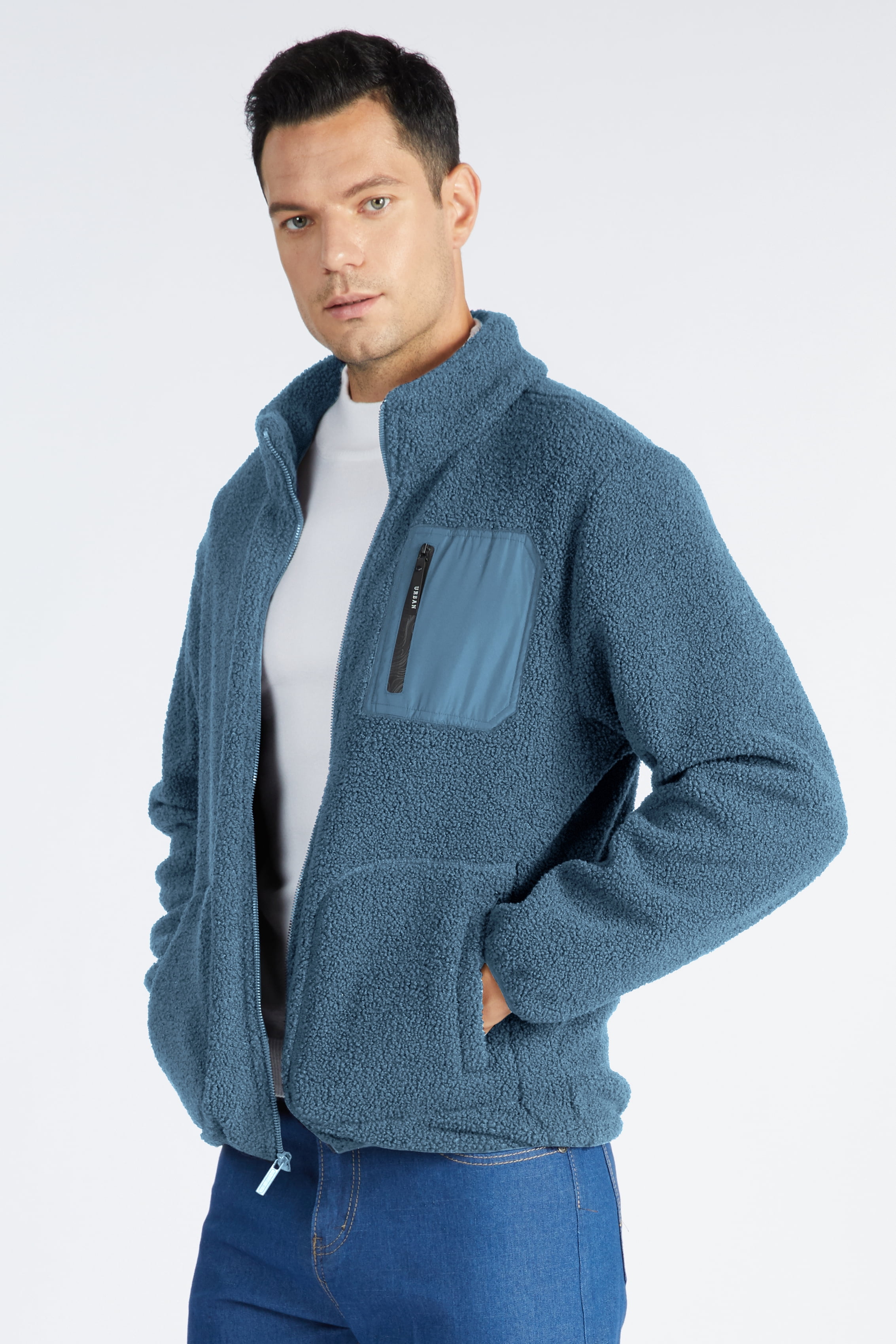 ZITY Men's Active Lightweight Winter Fleece Jacket with Pockets