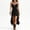 Black, variant on AJGRHE Womens Bohemian Spaghetti Strap Dress, Wrap V-Neck Ruched Waist Asymmetrical Ruffle Hem Casual Party Wear Khaki M
