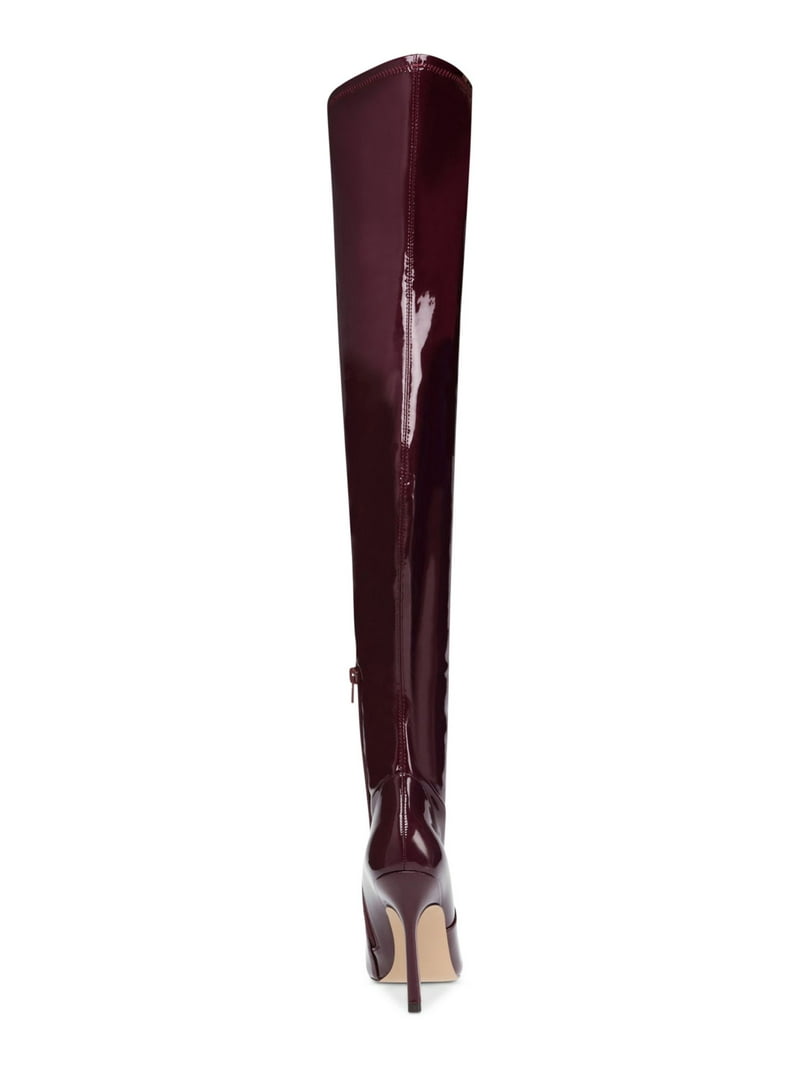 burgundy dress boots for women MICIFA Brown Knee High Leather Tall Boots Suede Stiletto Kitten Heeled Boot Pointed Toe Side Zipper Boot Chocolate historical reenactment Nordstrom Steve Madden Burgundy Velvet