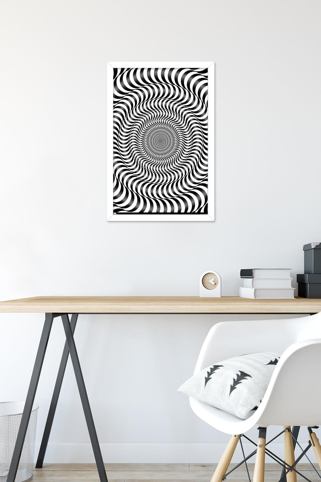 Zebra Stripe Optical Illusion Wall Poster, 14.725" x 22.375" Framed