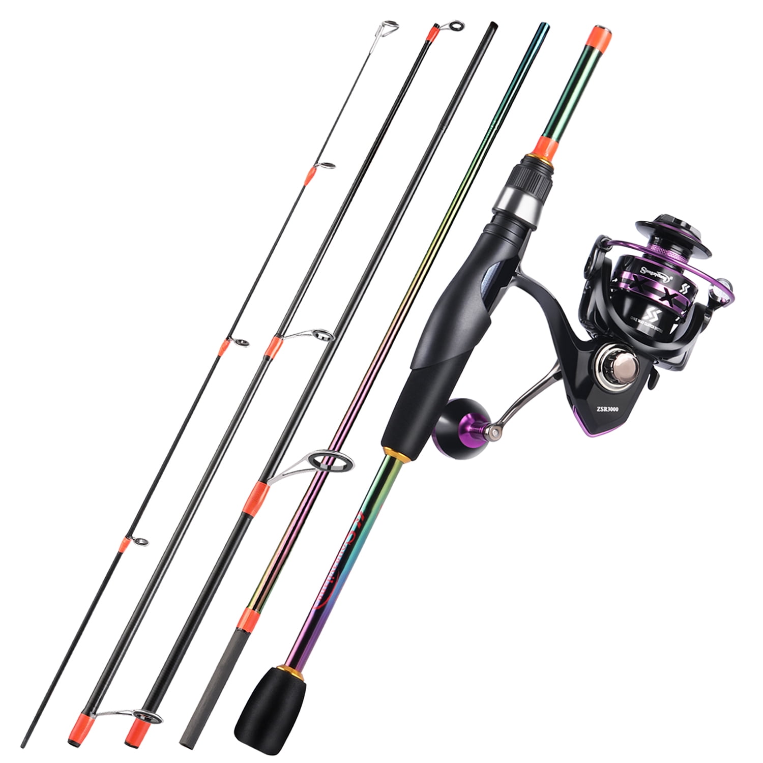 Sougayilang Multicolor Spinning Rod and Reel Set Portable Fishing Rod