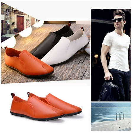 New Mens Business PU Leather Shoes Slip On Loafers Casual (Best Casual Slip On Shoes Mens)