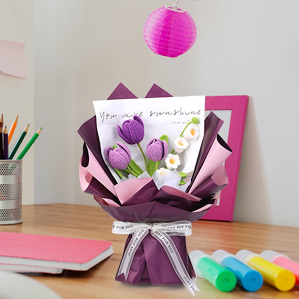 Crochet Flower Bouquet Set Includes Step-by-Step Instruction Crochet Hook Yarn