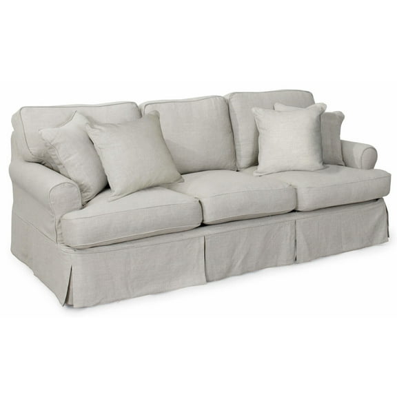 Slipcovered Sofa Cushion - T-Cushion Cover, Removable, Washable, Living Room Decor, Light Gray