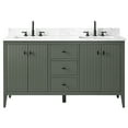 thumbnail image 5 of Vanity Art 60" Bathroom Vanity with Sink, Freestanding Storage Cabinet with Engineered Marble Top, Flip Down Tray, Drawer, and Shelve, 5 of 5