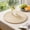 Yellow, variant on PLPPYFS Round Placemats, Coffee Mat, Table Mats, Woven Placemats Washable Braided Table Mats for Dining Table Heat Resistant Non-Slip Circle Place Mats