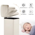 thumbnail image 3 of STRELECT 8 Gallon/30 Liter Bathroom Step Trash Can, Stainless Steel Foot Pedal Garbage Can with Soft-Close Lid for Kitchen, Office, with Removable Inner Bucket, Beige, 3 of 7